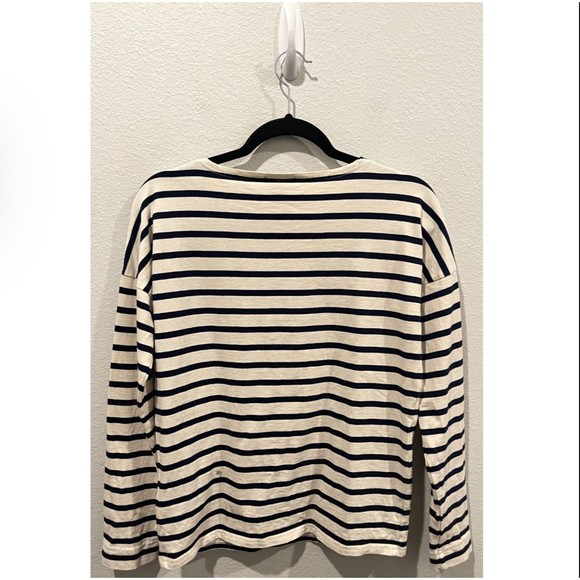 J.CREW Embroidered Kiss Striped Long Sleeve T-Shirt - Picture 4 of 6
